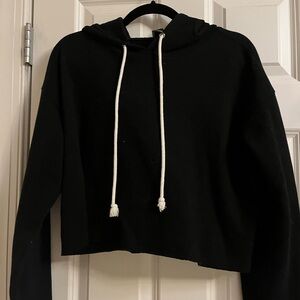 Black cropped hoodie